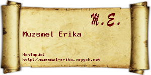 Muzsmel Erika névjegykártya